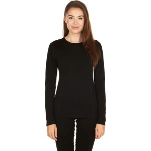 image:image100 Merino Wool  Womens Midweight Base Layer  Long Sleeve Crew400 Expedition Black
