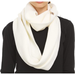 image:image100 Merino Wool Everyday Knit Infinity Scarf  Winter Loop Scarf  Midweight Scarves for Women and MenNatural Cream