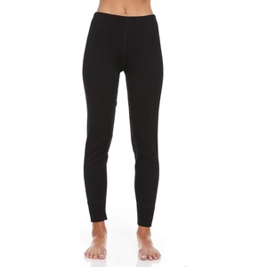 image:image100 Merino Wool Womens Base Layer Bottoms  Thermal Underwear  No Itch Renewable Fabric400 Expedition Black