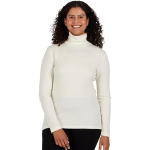 image:image100 Merino Wool Womens Long Sleeve Midweight Turtleneck  Warm Sweater  FoldOver TurtleneckNatural Cream