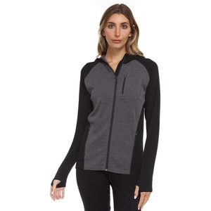 image:imageMidweight Womens Full Zip Hoodie  No Itch Renewable FabricCharcoal GrayBlack