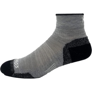 image:imageUSA Made  Microweight Cushion Ankle Socks  Trail Running Socks  Merino Wool  Mountain HeritageS33 Micro  Cushion Ash Gray