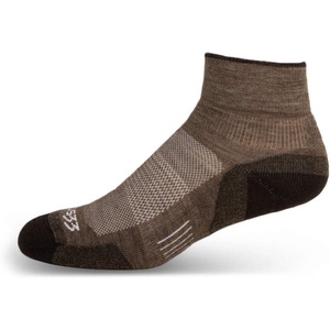 image:imageUSA Made  Microweight Cushion Ankle Socks  Trail Running Socks  Merino Wool  Mountain HeritageS33 Micro  Cushion Coffee