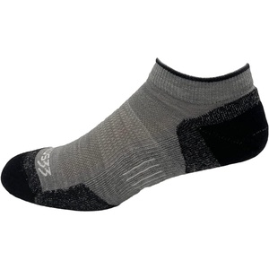 image:imageUSA Made  No Show Socks  Running Socks  Merino Wool  Mountain HeritageS31 Micro  Cushion Ash Gray