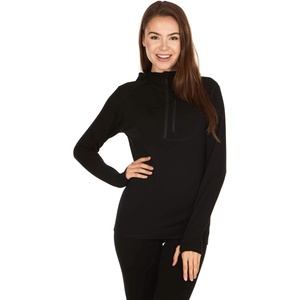 image:imageWomens Micro Weight 14 Zip Sun Hoodie 84 Merino WoolBlack