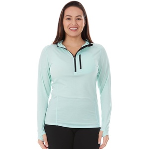 image:imageWomens Micro Weight 14 Zip Sun Hoodie 84 Merino WoolMint Green