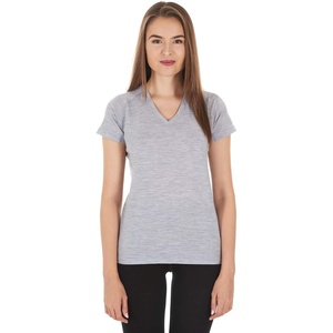 image:imageWomens Micro Weight VNeck  84 Merino Wool ShirtAsh Gray