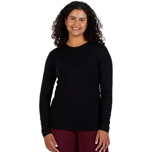 image:imageWomens Microweight Merino Wool Long Sleeve Crew Neck  Base Layer ShirtBlack