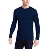 image:image100 Merino Wool  Mens Long Sleeve Crew Shirt  Thermal Base Layer170 Lightweight Navy