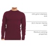image:image100 Merino Wool  Mens Long Sleeve Crew Shirt  Thermal Base Layer235 Midweight Burgundy