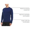 image:image100 Merino Wool  Mens Long Sleeve Crew Shirt  Thermal Base Layer400 Expedition Navy Blue