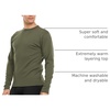 image:image100 Merino Wool  Mens Long Sleeve Crew Shirt  Thermal Base Layer400 Expedition Olive Drab