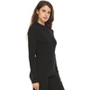 image:image100 Merino Wool Long Sleeve Midweight Mock Neck  Warm Sweater  Soft Base Layer TopBlack