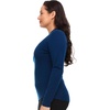 image:image100 Merino Wool Long Sleeve Midweight Mock Neck  Warm Sweater  Soft Base Layer TopNavy Blue