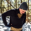image:image100 Merino Wool Mens Expedition Weight Quarter Zip  Moisture Wicking SweaterBlack