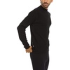 image:image100 Merino Wool Mens Midweight Mock Neck  Base Layer Top  Warm Under ShirtBlack