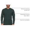 image:imageLong Sleeve Mens Henley  100 Merino Wool  3 Button Front Closure  Casual ShirtForest Green