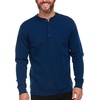 image:imageLong Sleeve Mens Henley  100 Merino Wool  3 Button Front Closure  Casual ShirtNavy Blue