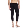 image:imageMerino Wool Three Quarter Skiing Base Layer Pants  Mens Thermal BottomsBlack
