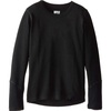 image:image100 Merino Wool Kids Base Layer Midweight Crew Top  Warm Long Sleeve ShirtBlack