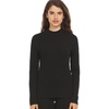 image:image100 Merino Wool Long Sleeve Midweight Mock Neck  Warm Sweater  Soft Base Layer TopBlack