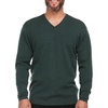 image:imageMens Long Sleeve VNeck  100 Merino Wool Base Layer  Casual Shirt  Under Layer  MidlayerForest Green