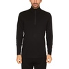 image:imageMens Microweight 14 Zip Mock Neck  Base Layer Shirt  Merino Wool Thermal TopBlack