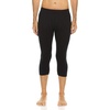 image:imageMerino Wool Three Quarter Skiing Base Layer Pants  Mens Thermal BottomsBlack