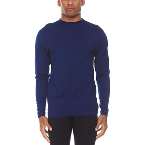 image:image100 Merino Wool  Mens Long Sleeve Crew Shirt  Thermal Base Layer170 Lightweight Navy