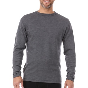 image:image100 Merino Wool  Mens Long Sleeve Crew Shirt  Thermal Base Layer235 Midweight Charcoal Gray