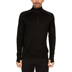image:image100 Merino Wool  Mens Midweight Quarter Zip  Warm Pullover  MidlayerBlack
