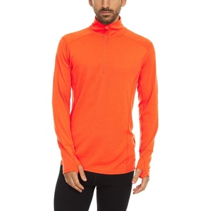 image:image100 Merino Wool  Mens Midweight Quarter Zip  Warm Pullover  MidlayerBlaze Orange