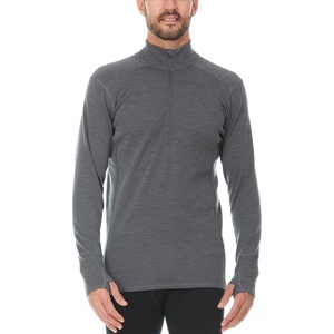 image:image100 Merino Wool  Mens Midweight Quarter Zip  Warm Pullover  MidlayerCharcoal Gray