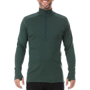 image:image100 Merino Wool  Mens Midweight Quarter Zip  Warm Pullover  MidlayerForest Green