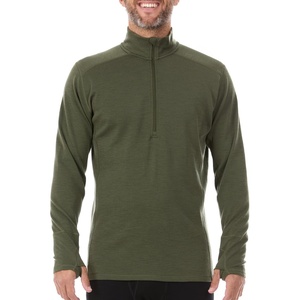 image:image100 Merino Wool  Mens Midweight Quarter Zip  Warm Pullover  MidlayerOlive Drab