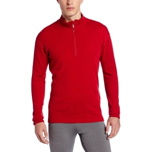 image:image100 Merino Wool  Mens Midweight Quarter Zip  Warm Pullover  MidlayerTrue Red