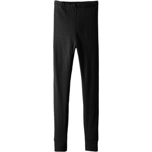 image:image100 Merino Wool Kids Base Layer Midweight Bottoms  Warm Thermal PantsBlack