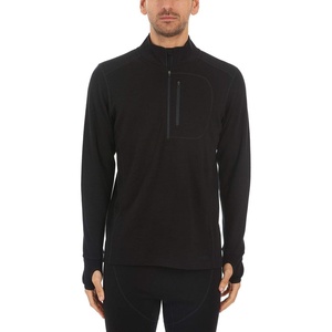image:image100 Merino Wool Mens Expedition Weight Quarter Zip  Moisture Wicking SweaterBlack