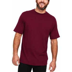 image:image100 Merino Wool Mens Lightweight TShirt  Crew Neck Short Sleeve ShirtBurgundy