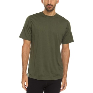 image:image100 Merino Wool Mens Lightweight TShirt  Crew Neck Short Sleeve ShirtOlive Drab
