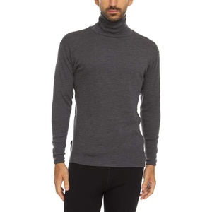 image:image100 Merino Wool Mens Turtleneck  Midweight Long Sleeve Base LayerCharcoal Gray