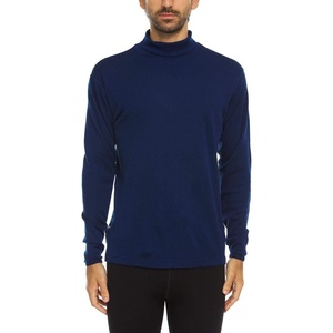 image:image100 Merino Wool Mens Turtleneck  Midweight Long Sleeve Base LayerNavy