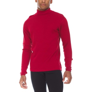 image:image100 Merino Wool Mens Turtleneck  Midweight Long Sleeve Base LayerTrue Red