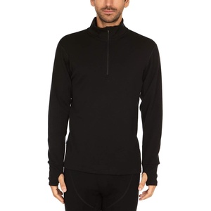 image:image100 Merino Wool Quarter Zip  Mens Expedition Weight Mid Layer  Moisture Wicking  Anti OdorBlack