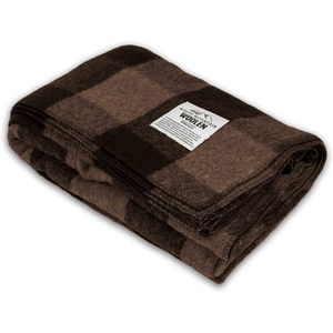 image:imageCamp Throw Blanket  80 Recycled Wool  Buffalo Plaid  Warm Throw Blanket  Thick  Washable  62W x 80L  Brown and Tan PlaidBrown and Tan Plaid