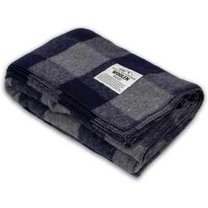 image:imageCamp Throw Blanket  80 Recycled Wool  Buffalo Plaid  Warm Throw Blanket  Thick  Washable  62W x 80L  Brown and Tan PlaidGray and Blue Plaid