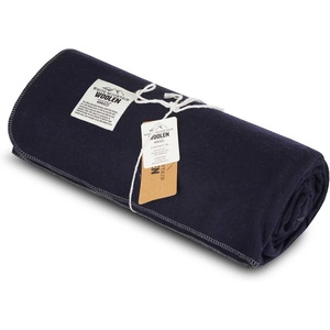 image:imageCamp Throw Blanket  80 Recycled Wool  Buffalo Plaid  Warm Throw Blanket  Thick  Washable  62W x 80L  Brown and Tan PlaidNavy Blue