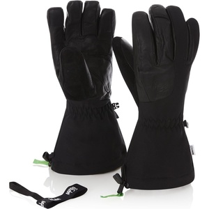 image:imageLeather Ski Glove  Warm Breathable Winter Gloves for Snow Sports  Wool Insulation  Classic Snowboarding GlovesBlack