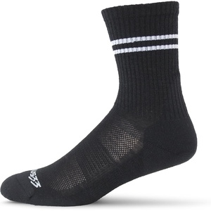 image:imageMade in the USA  Merino Wool Retro Stripe Crew SocksBlack