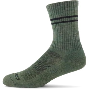 image:imageMade in the USA  Merino Wool Retro Stripe Crew SocksOlive